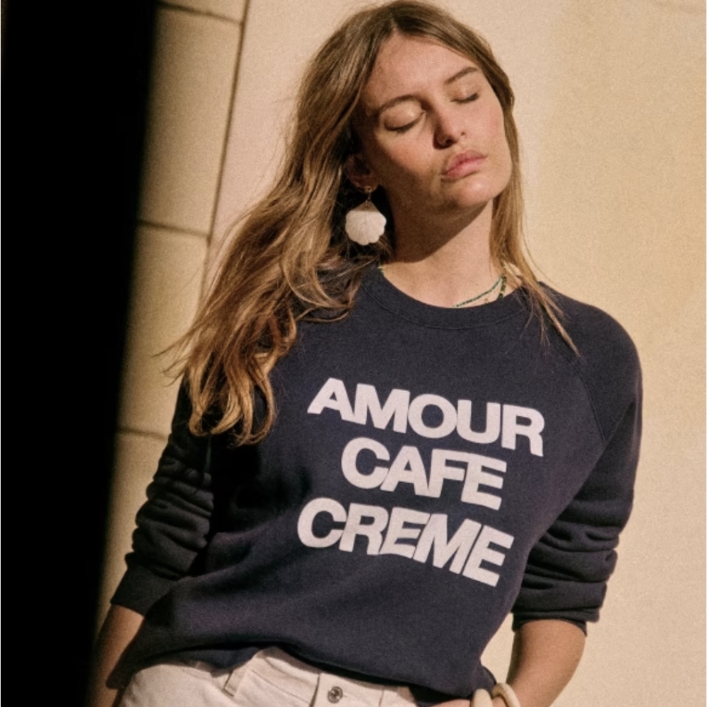 Sezane Amour Cafe Creme Sweatshirt